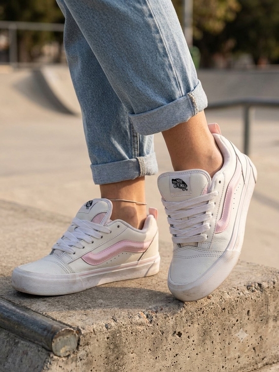 Vans Shoes - Vans Skate Shoes — White with Pink Accent